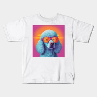 Colorful Poodle Dog Wearing Sunglasses Pop Art Kids T-Shirt